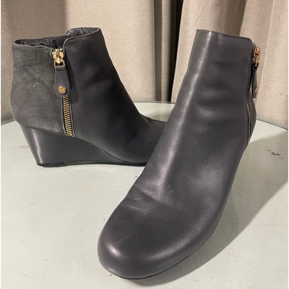 Isaac Mizrahi Leather & Suede Ankle Boots